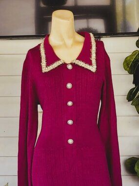 SHEIN WINE RED MIDI DRESS